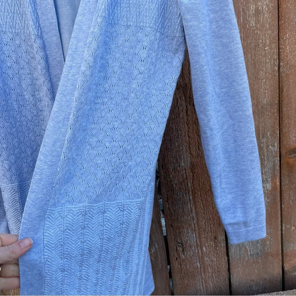 KAREN SCOTT Women’s Light Blue Knit Pattern Cardigan Size XS - Picture 7 of 12